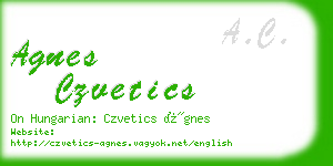 agnes czvetics business card